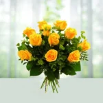 Send Flowers Bouquet 12 Yellow Roses Gift Online in India