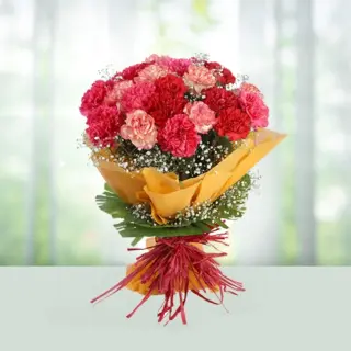 Send Flowers Bouquet 10 Mix Carnations Gift Online in India