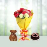 12-mix-carnation-teddyhalf-kg-black-forest-cake-flowershopindia