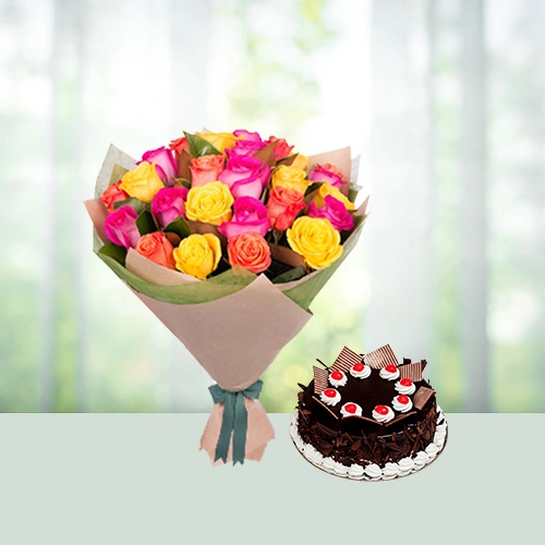 12-mix-rose-1kg-black-forest-cake-flowershopindia
