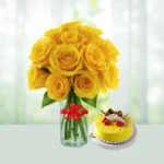12-yellow-roses-half-kg-pineapple-cake-flowershopindia