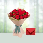 Send Flowers Bouquet 16 Red Roses And A Greeting Card Gift Online in India