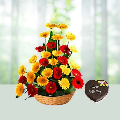 20-yellow-gerberas-1-kg-heart-shaped-chocolate-cake-flowershopindia