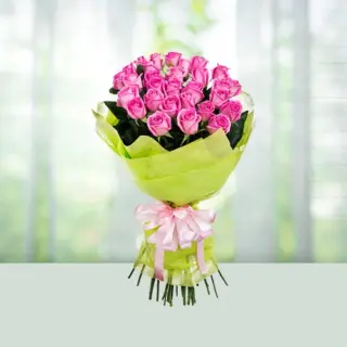 Send Flowers Bouquet 12 Pink Roses Gift Online in India
