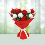38-bouquet-14-red-and-white-carnations-flowershopindia