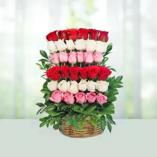 Send Flowers Bouquet 35 Mix Roses Gift Online in India