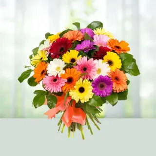 Send Flowers Bouquet 20 Mix Gerberas Gift Online in India