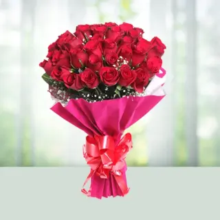 Send Flowers Bouquet 40 Red Roses Gift Online in India