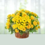 79-basket-5-yellow-asiatic-lilies-and-30-yellow-roses-flowershopindia