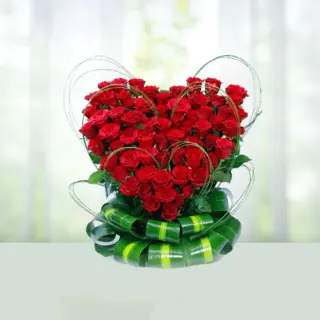 Send Flowers Basket 75 Red Roses Gift Online in India