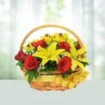 82-basket-6-yellow-asiatic-lilies-and-10-red-roses-flowershopindia